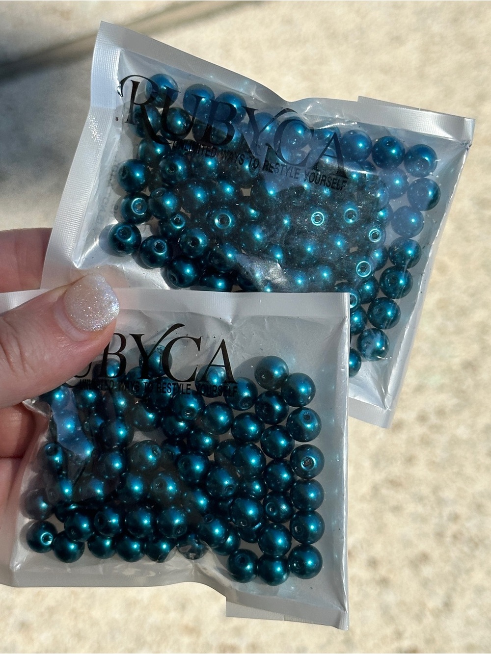 400 Teal Metallic Round Beads - NWT